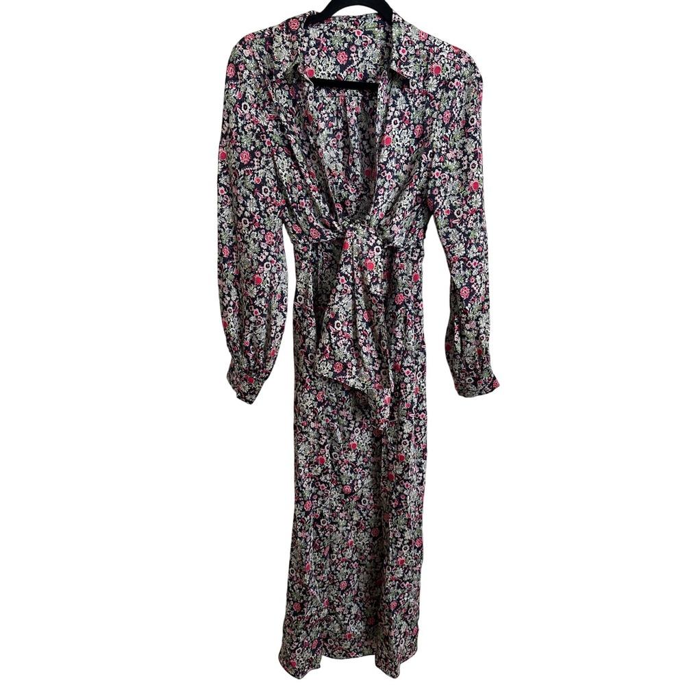 Cinq à Sept Quin Floral‎ Tie-Front Maxi Slit Dress Size 6? See Measurements - Picture 3 of 13